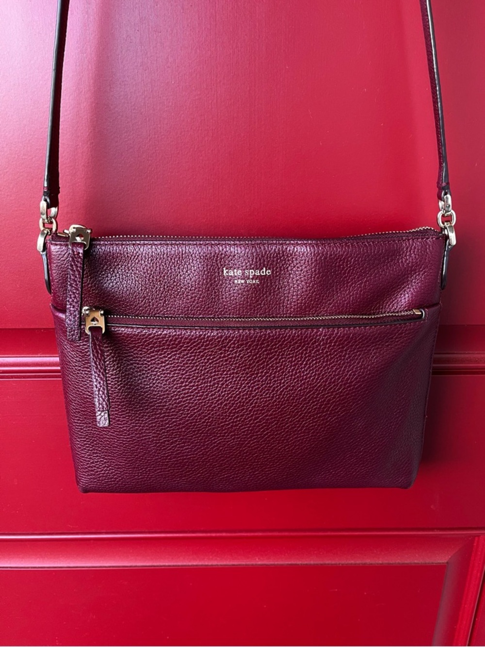 kate spade Pebbled Leather Polly Medium Crossbody